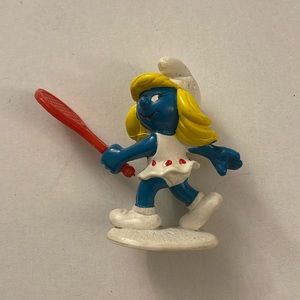 Smurf Smurfette Figure Playing Tennis J27